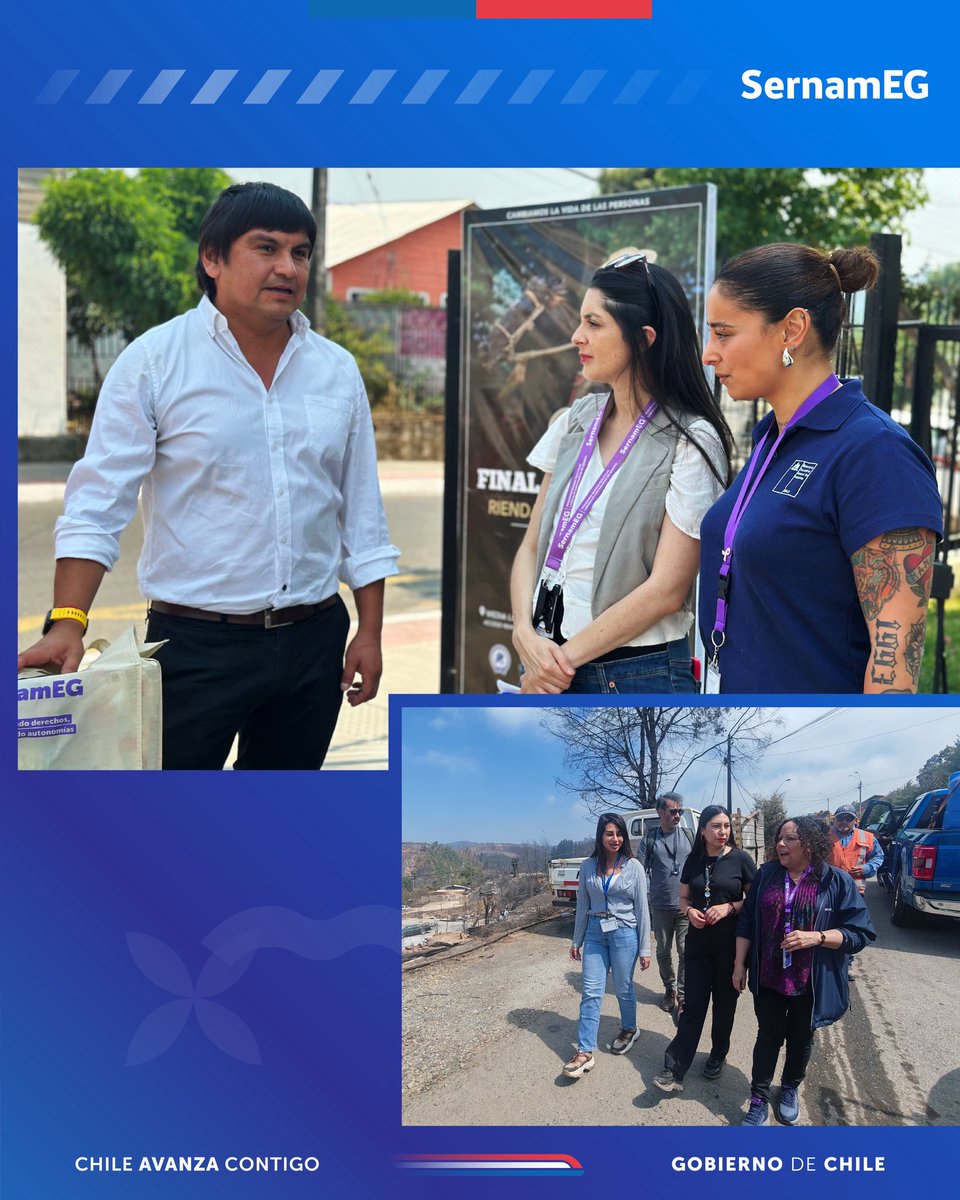 SernamEGChile's tweet photo. Nos desplegamos en las regiones de Ñuble y Biobío para acompañar y apoyar a las mujeres afectadas por los incendios forestales. Entregamos kits de salud menstrual y visitamos albergues, escuchando directamente sus necesidades para dar una respuesta digna y oportuna. https://t.co/d2stPwmWZ9