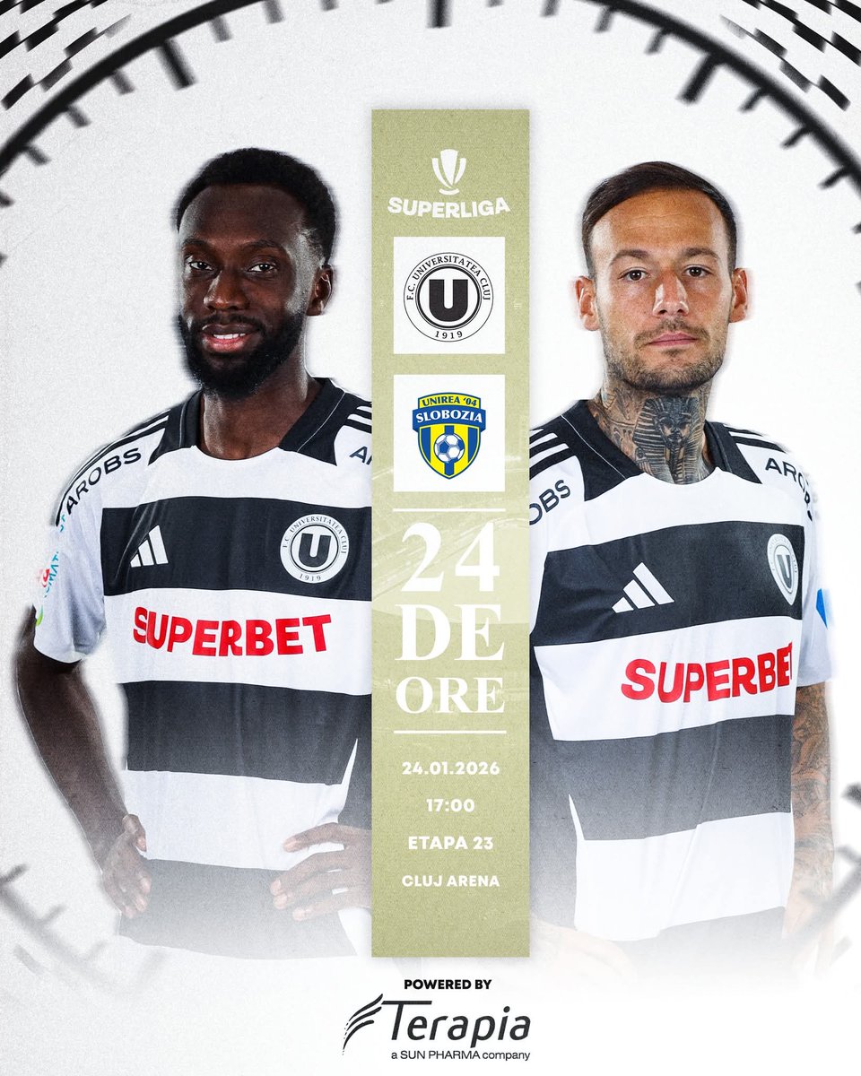 Exact 2️⃣4️⃣ de ore până la primul meci acasă din 2026 🔜

🎫 Biletele se găsesc aici 👉 fcucluj.ro/bilete