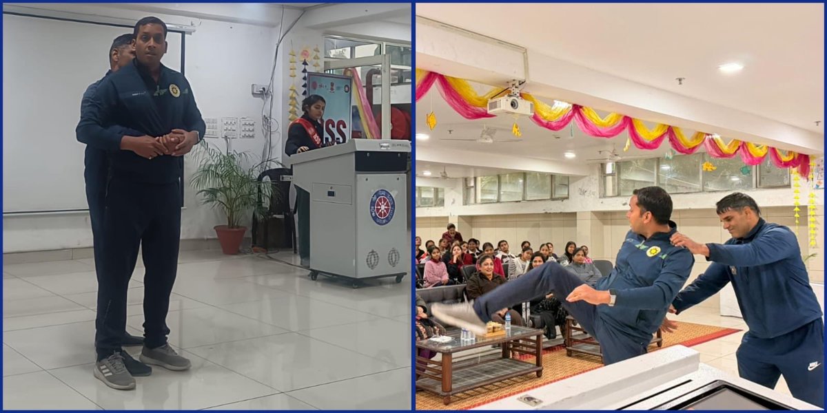 ssputchandigarh's tweet image. 🚨 Empowering Women for Safety!

@ChdPol #SWAYAM team conducted a self-defence workshop at Dev Samaj College for Women, Sec-45, empowering 100 NSS students to stay alert, confident &amp;amp; safe in challenging situations.

Your Safety in Your Hands!💪

#FirstStepToSafety
#WeCareForYou🚔