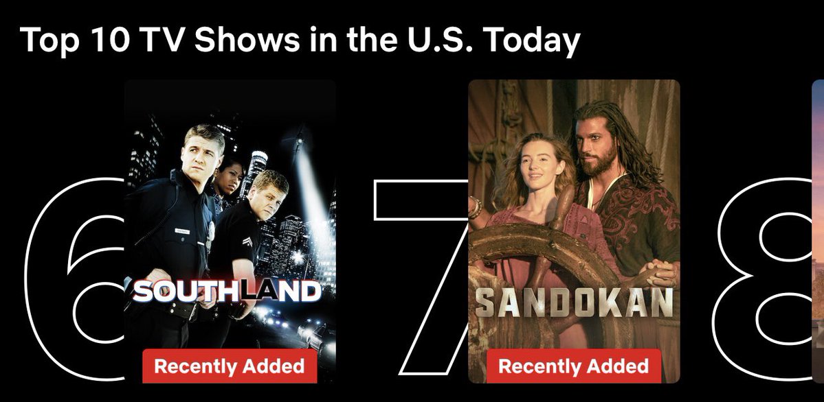 🖤🏴‍☠️🔥 Still holding at no. 7 USA Netflix. 
Top 10 TV Shows in USA today. 👏🏻👏🏻
#CanYaman #Sandokan