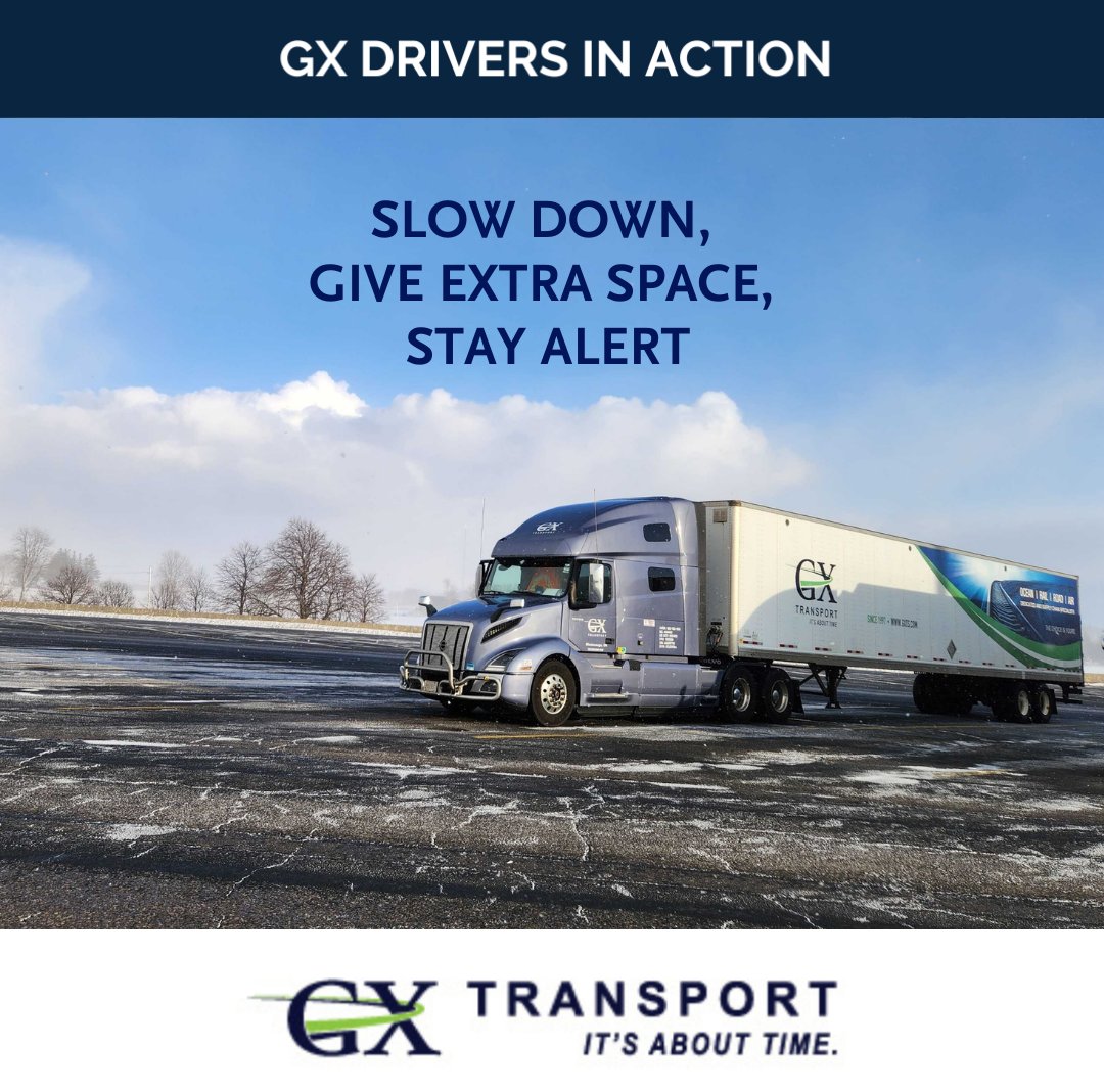 GXTransport's tweet photo. GX Drivers in action … Bitter cold is sweeping through. Roads can be slick and visibility can change quickly. Slow down, give extra space, and stay alert out there. Thanks to Heegon, Professional GX Driver, for submitting this photo and sharing life on the road with GX. https://t.co/zo2oocr29k