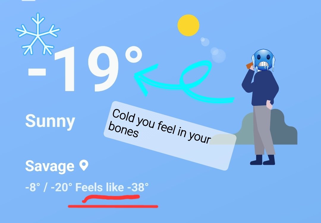 Good morning from Minnesota!  Feels like -38 this morning, which is to say you will lose all feeling in your extremities...  Brrr.. 🥶