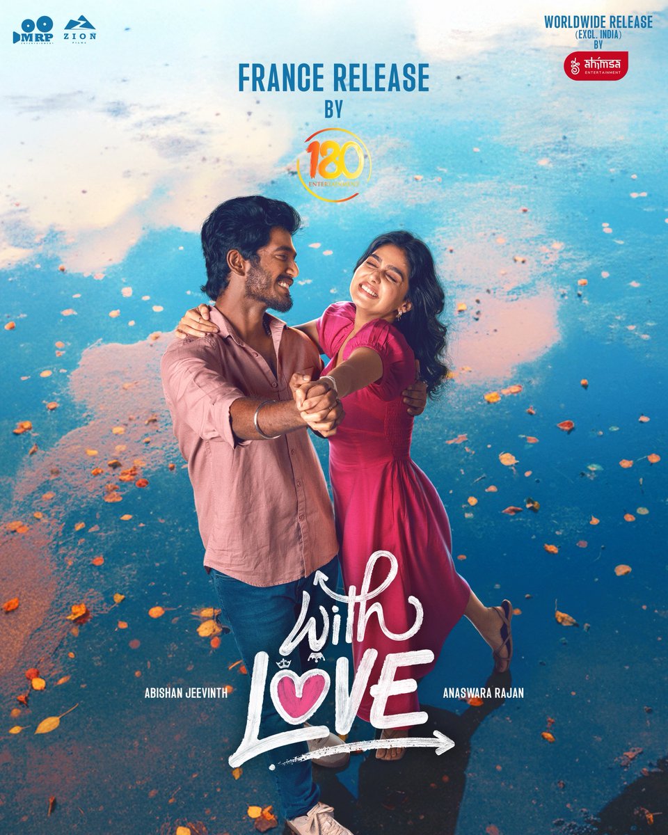Bonjour la France! 🇫🇷

#WithLove is coming to cinemas through our friends at <a href="/180entert/">180 Entertainment</a> ♥️

You’re going to feel every emotion this film offers 🥹🥹

Worldwide release (excl. India) by #AhimsaEntertainment 🌏

<a href="/vithurs_/">vithurs</a> <a href="/Abishanjeevinth/">Abishan Jeevinth</a> <a href="/soundaryaarajni/">soundarya rajnikanth</a> <a href="/mageshraj/">magesh</a> <a href="/MRP_ENTERTAIN/">MRP ENTERTAINMENT</a>