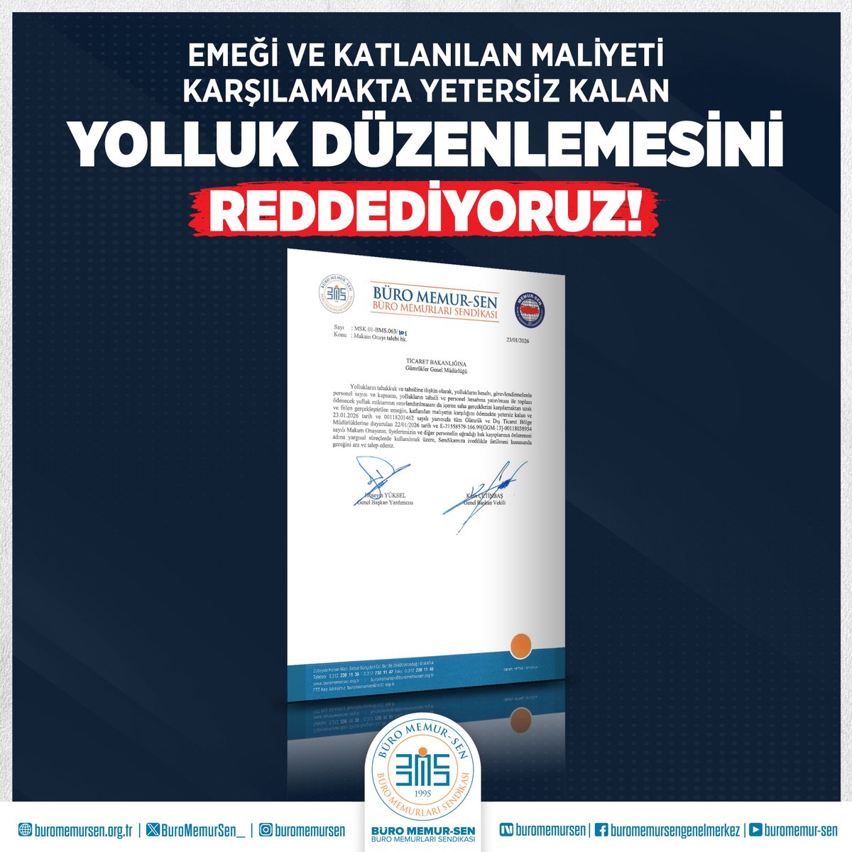 BuroMemurSen_'s tweet photo. Ticaret Bakanlığı'ndaki emeği ve katlanılan maliyeti karşılamakta yetersiz kalan YOLLUK DÜZENLEMESİNİ reddediyoruz!

@ticaret | @omerbolatTR https://t.co/FF3xdgh1Hb