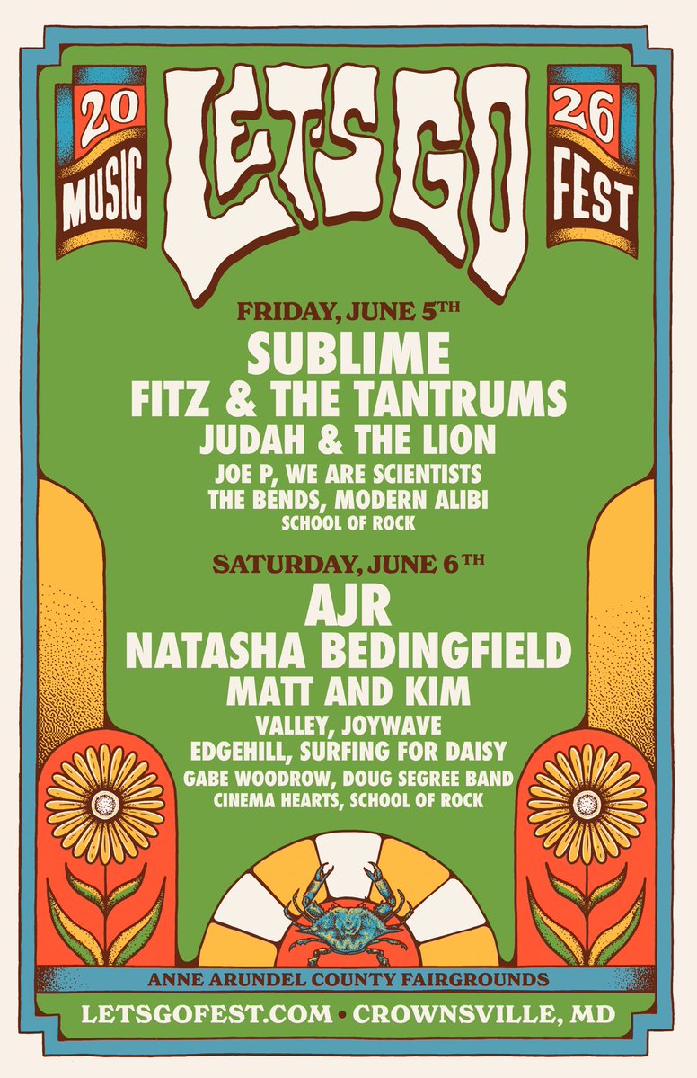 sublime's tweet image. Stoked to be headlining Let’s Go Fest on Friday June 5th! 🌞 Tickets are on sale now at sublimelbc.com/tour