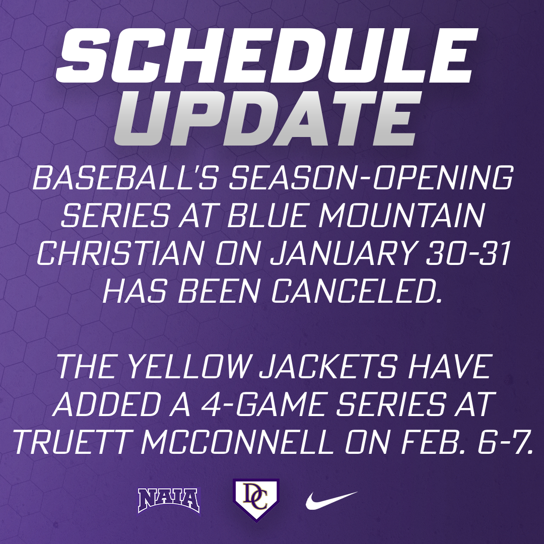 DC_Athletics's tweet photo. ⚾️ BASE: An update to the start of our baseball season. https://t.co/YpVaIxU2wa