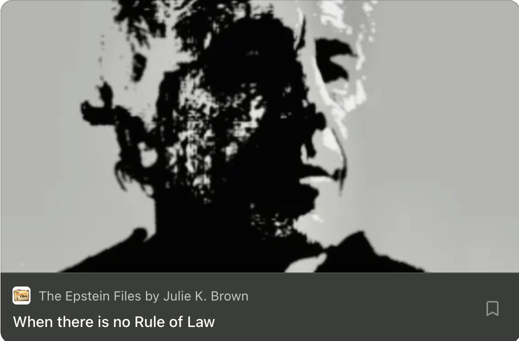When there is no Rule of Law: 

The failure to release The Epstein Files should shake Americans to their core (free substack)

open.substack.com/pub/jkbjournal…
