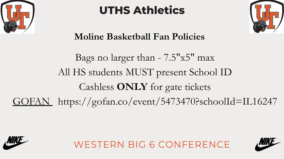 UTHSATHLETICS's tweet image. Game ON tonight at Moline  Cashless tickets only