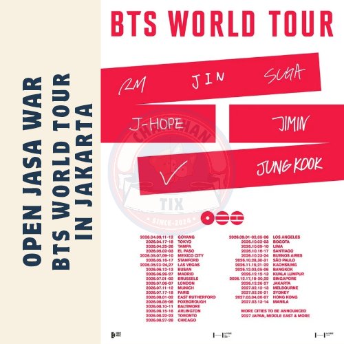 ChanChantix_'s tweet photo. 📌OPEN JASWAR/JASTIP BTS WORLD TOUR JAKARTA

☆ Self data &amp; self payment✅
☆ BOOK SLOT 50k only!! 
☆ pelunasan fee after secured! (Bookslot termasuk fee) 
☆ 100-130K/tix 
♡ detailnya boleh DM kami yaa! 
SLOT TERBATAS

#WTS #WTB #JASWAR #JASTIP #TIKET #BTS #BTS_WORLDTOUR https://t.co/fGezAizjJq