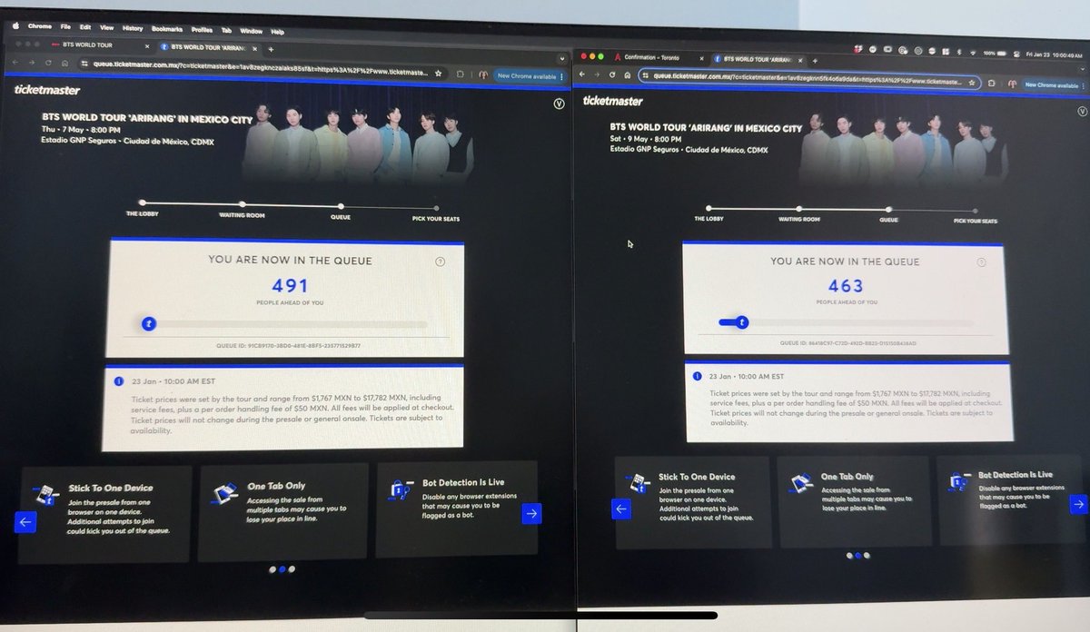 ARTivitis's tweet image. For BTS Mexico I got insane queue numbers again…gods of ticketing love me today for some reason