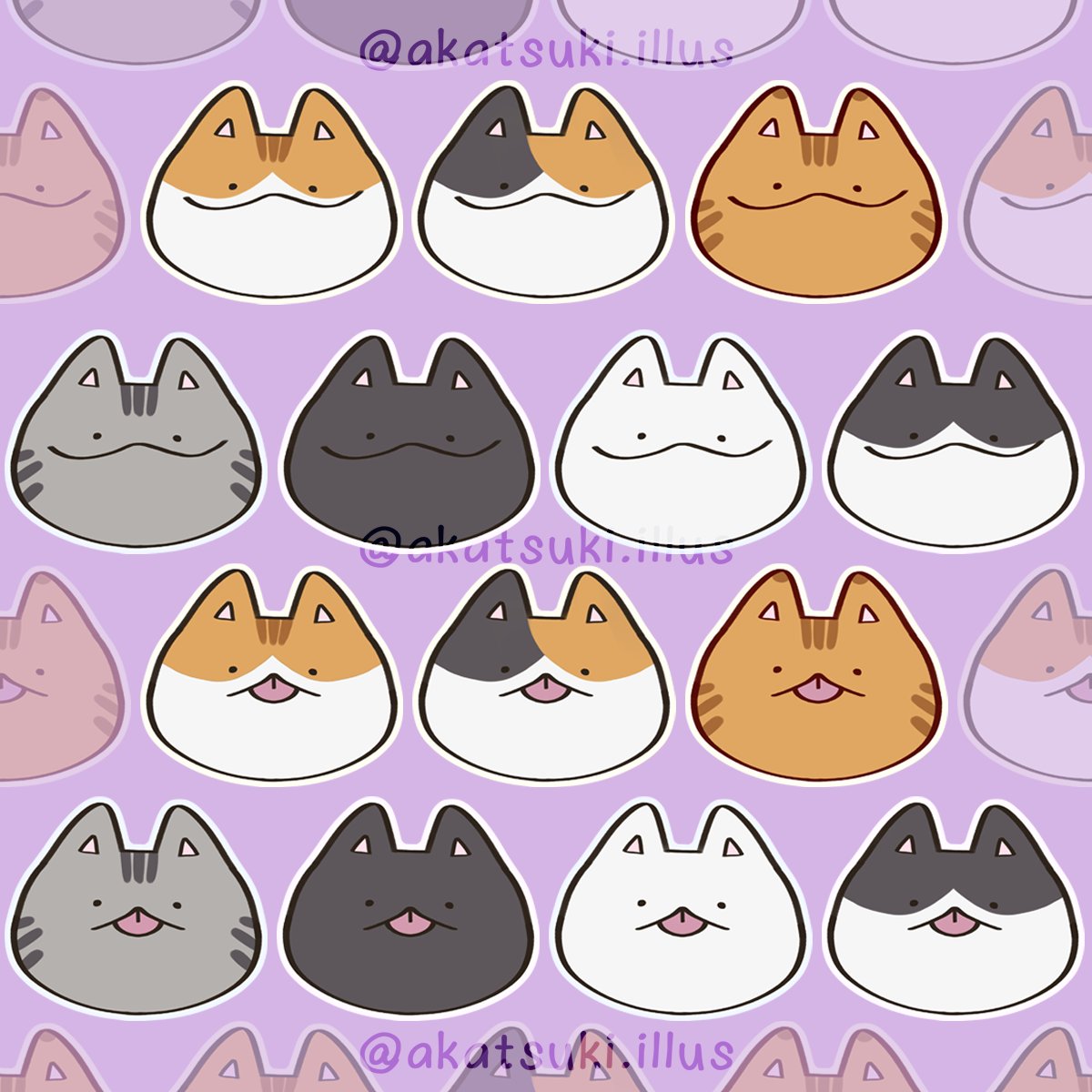 akatsuki__km's tweet photo. cats cats cats! loved making them and turning them into stickers  ✨

#cat #stickers https://t.co/xtlG13yJlC