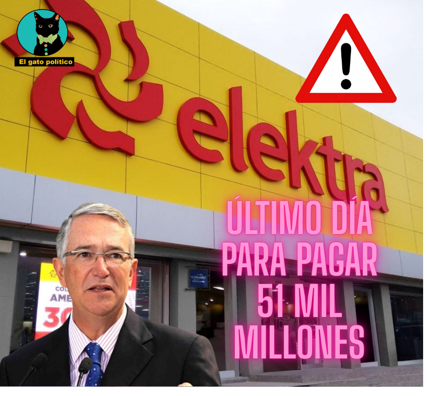 🔴​🔴¡Último día!
✅Que nadie se olvide que hoy viernes se vence el plazo (establecido por ley) para que Salinas Pliego pague los 51 mil millones de pesos al SAT.

✅A partir de hoy (de no pagar), Salinas Pliego renunciaría a los beneficios (estipulados en el Código Fiscal) de un
