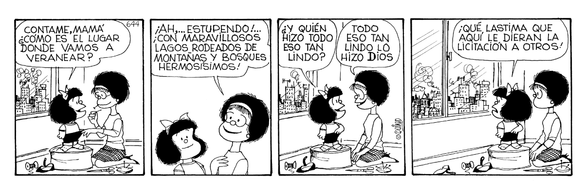 «¡Qué lastima que aquí le dieran la licitación a otros!». 🏙

#Mafalda #Quino