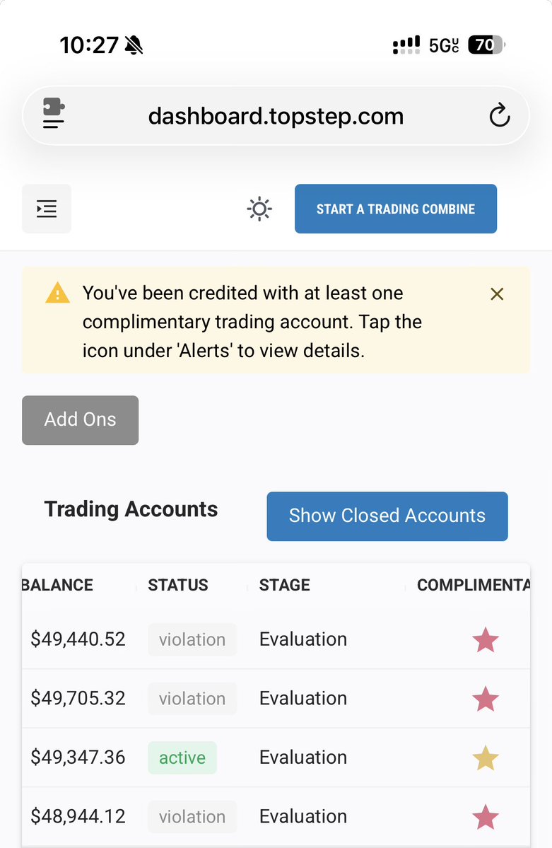 Inbind's tweet image. Recieved my accounts then proceeded to try to trade them and my orders didn't get filled for 5 minutes AFTER i placed my entry because of YOUR DELAYED server @Topstep @AskTopstep @TopstepNews