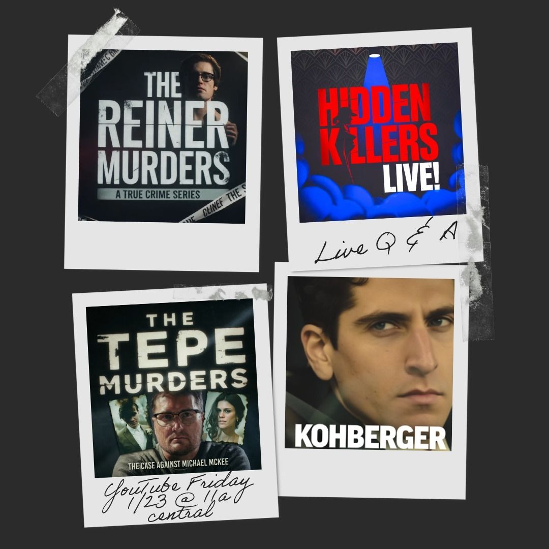 TrueCrimePod's tweet image. Got an opinion or a question about the #NickReiner, #TepeMurders or #Kohberger cases? Leave it in the comments and we may use it on our LIVE Q &amp;amp; A episode - FRIDAY 1/23 at 11a central on our YouTube Channel, X &amp;amp; FB (Hidden Killers With Tony Brueski) - Join us live and be part of…