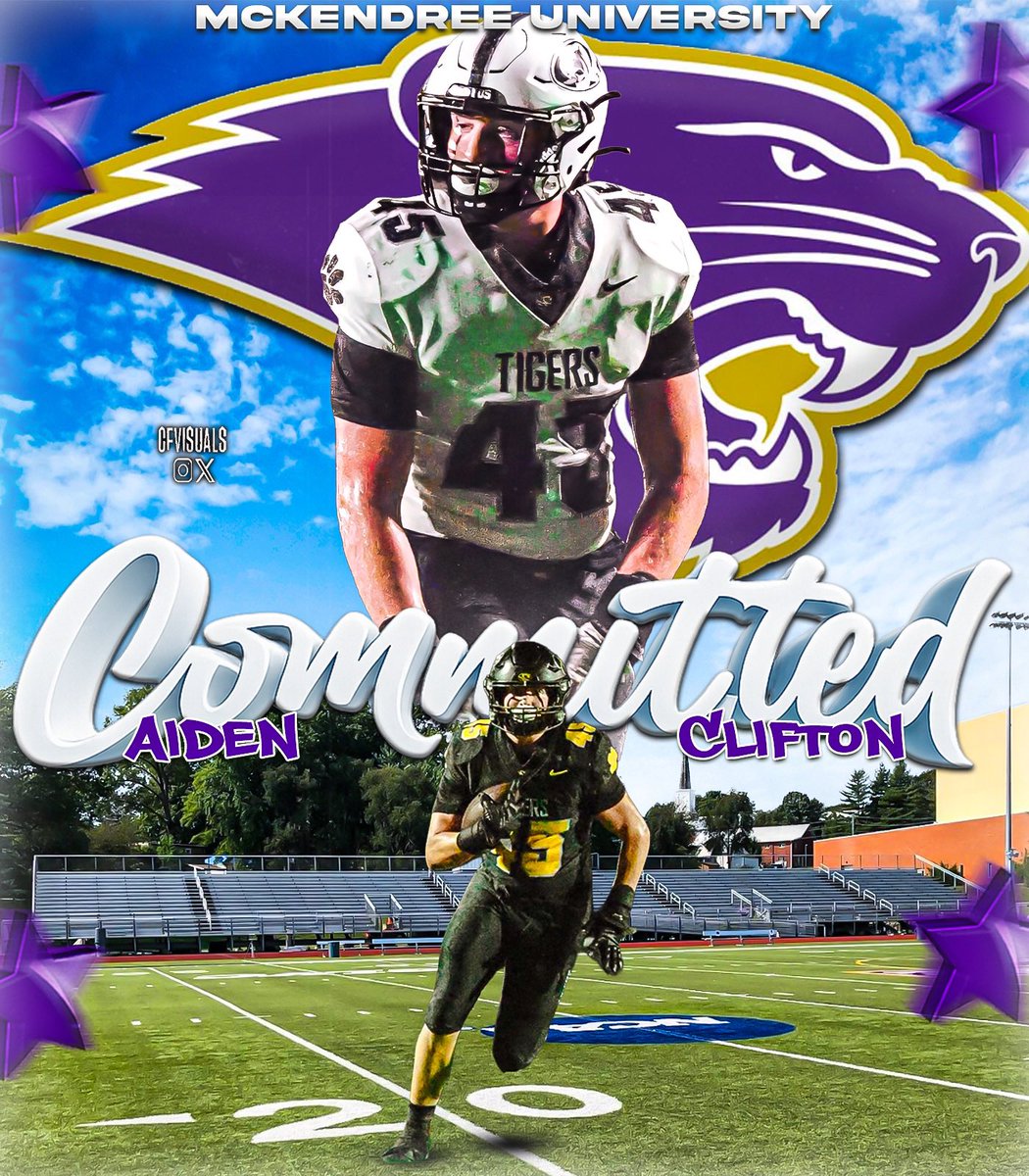 aidenclifton24's tweet image. 🟣110% Commited🟣 I Am Blessed to Say I Have Committed to Mckendree University to Continue Both my Athletic and Academic Career!! Want to Thank God and Would Not be Here Without my Coaches,Teammates,and Family
@AJOfodile @FHSchemfb13 @GSV_STL @JPRockMO @CoachRejfek @TJenkins_Mck