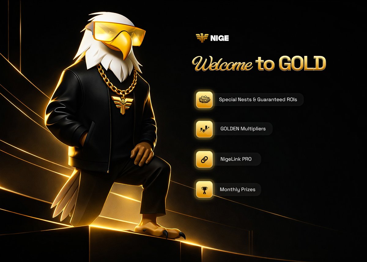 NigeOfficial's tweet image. NIGE GOLD IS LIVE
A DEFINING MOMENT FOR THE ECOSYSTEM ✨

Today is not just another feature release.
It is a turning point for Nige.
For months, we’ve focused on giving back to our community, value, rewards, access, and opportunities. NIGE GOLD marks the moment where our Nigents…