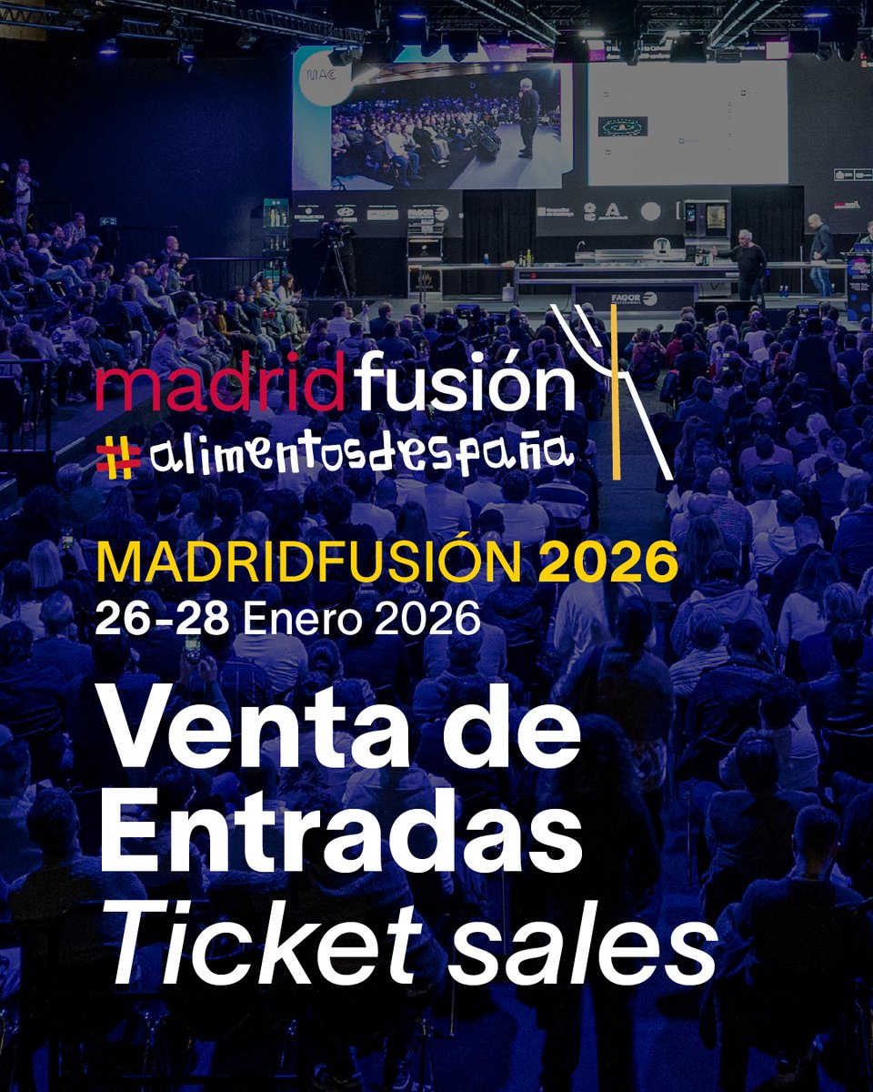#madridfusion2026
 
26, 27 y 28  de enero 2026
La Gran cita de la Gastronomía, el punto de partida, el lugar donde se origina y da inicio la excelencia culinaria.
madridfusion.net/es/perfil/insc…