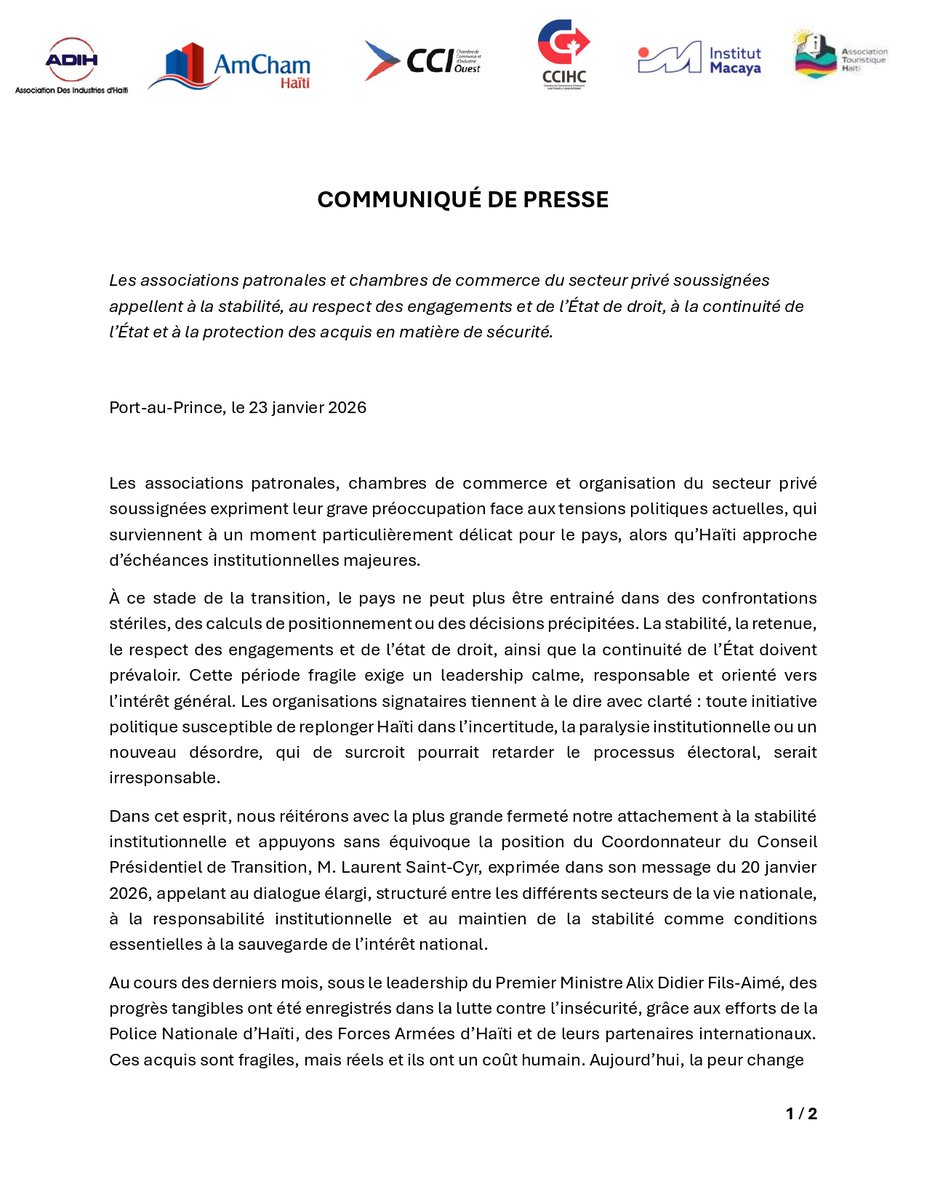 COMMUNIQUÉ DE PRESSE