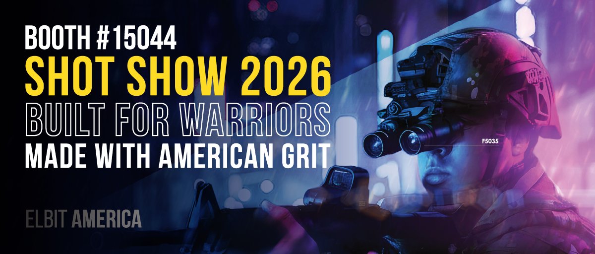 ElbitAmerica's tweet image. MADE WITH AMERICAN GRIT | #ElbitAmerica's #NightVision solutions are proven in mission after mission to enhance tactical speed, agility, safety &amp;amp; performance. Our tech. is made right here in the USA! Learn more. Visit us at #SHOTShow 2026. #WeGotYourSix!