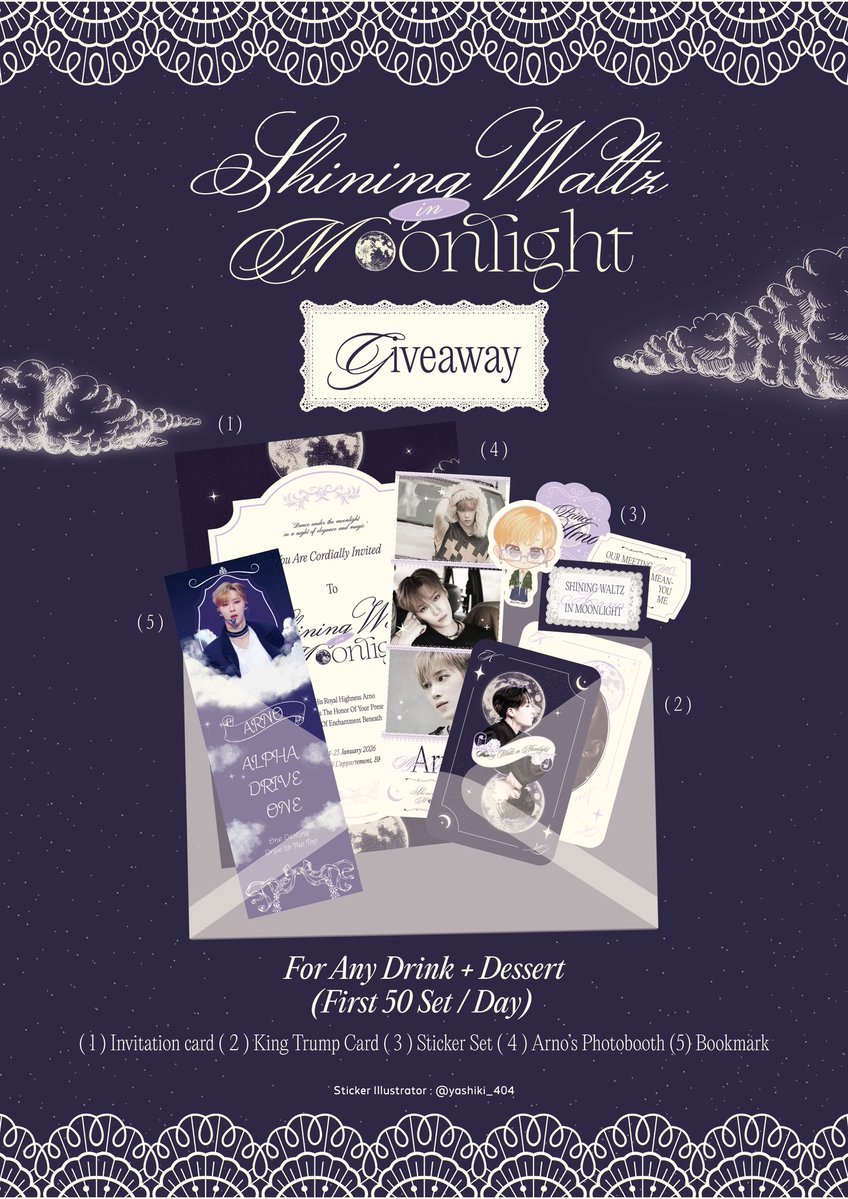 ARNO_THAILAND's tweet image. ˖⊹ ⋆ ꒰ა ♡ ໒꒱ ⋆ ⊹˖
𝑺𝒉𝒊𝒏𝒊𝒏𝒈 𝑾𝒂𝒍𝒕𝒛 𝒊𝒏 𝑴𝒐𝒐𝒏𝒍𝒊𝒈𝒉𝒕

🤍𝟤𝟦–𝟤𝟧 𝘑𝘢𝘯 𝟤𝟢𝟤𝟨
🕰️ 𝟫:𝟢𝟢 𝘈𝘔 – 𝟦:𝟢𝟢 𝘗𝘔
🧁𝘊𝘢𝘧é 𝘓’𝘢𝘱𝘱𝘢𝘳𝘵𝘦𝘮𝘦𝘯𝘵🌙✨
🫖𝘔𝘙𝘛 𝘙𝘢𝘮𝘢 𝟫, 𝘉𝘒𝘒
🎀𝘋𝘳𝘦𝘴𝘴 𝘤𝘰𝘥𝘦 : 𝘗𝘢𝘴𝘵𝘦𝘭 𝘵𝘰𝘯𝘦🩰

#ARNOWaltzinMoonlight #ARNO…