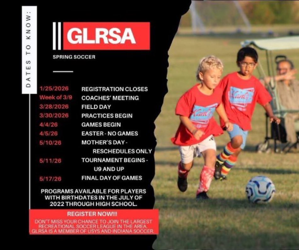 GLRSAsoccer's tweet photo. Yes, it’s cold outside! But don’t worry, spring soccer is right around the corner but registration closes THIS SUNDAY!! https://t.co/umAxbuqswS