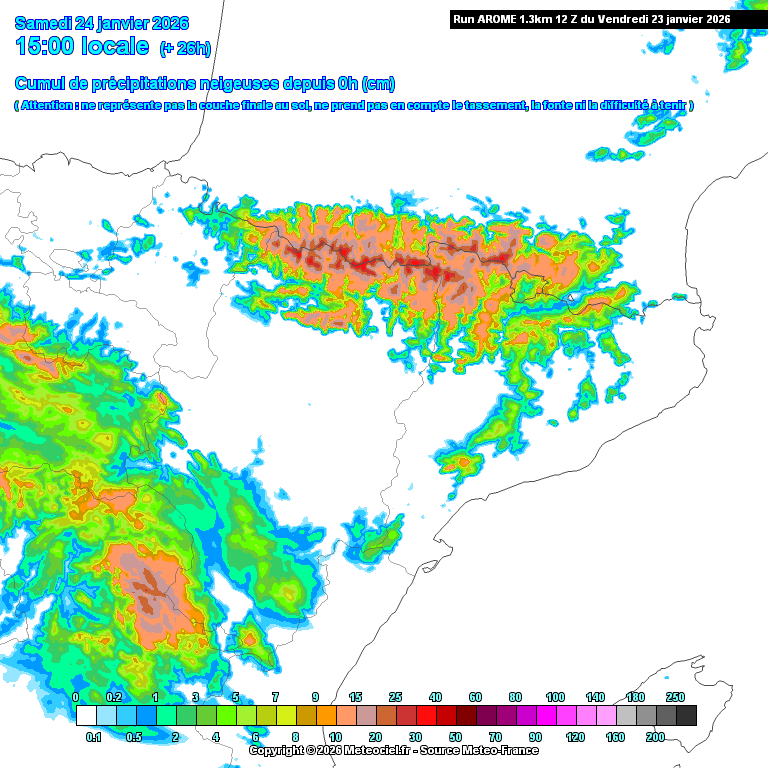 fmrjt's tweet photo. AROME https://t.co/o8YGYrE81J + 26h #gruix #neu
sortida 12Z 23/1/2026 
Podria ??? #nevar ??? bé parts + altes del
#prelitoral #Nord #CampdeTarragona: 
#Montsant #MuntanyesdePrades ...
Ep!!! Arribaria al límit #provincia #Lleida i #Tarragona !!!
 #meteo #prediccio #fred #nevada https://t.co/GS0hibBtEx
