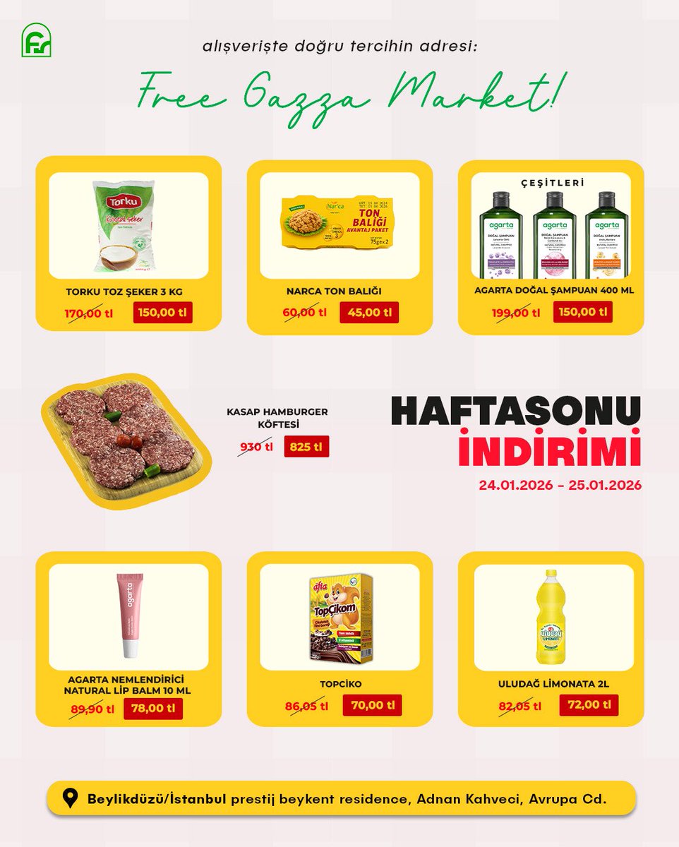 🛒 HAFTASONU İNDİRİMİ!

🗓️ 24.01.2026 - 25.01.2026