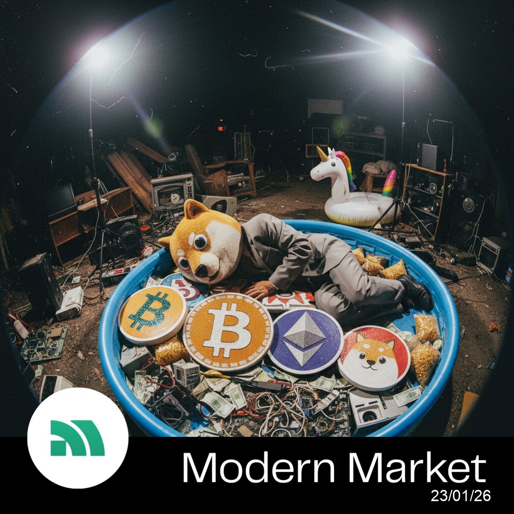 L'or tape des ATH et la crypto fait la sieste.

On a écouté le Space de <a href="/modernmarket_/">The Modern Market Show</a> pour vous et voilà ce qu'on en retient.

1️⃣ La Thèse 2026

Grant de Blocmates a lâché une masterclass sur le futur du marché.

"We're all getting Netscaped" : L'avantage d'être le premier