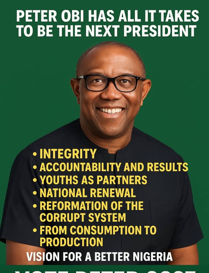 This is your next President!
He's taking over from evil APC in 2027.
Get used to him.

Peter Obi is coming.