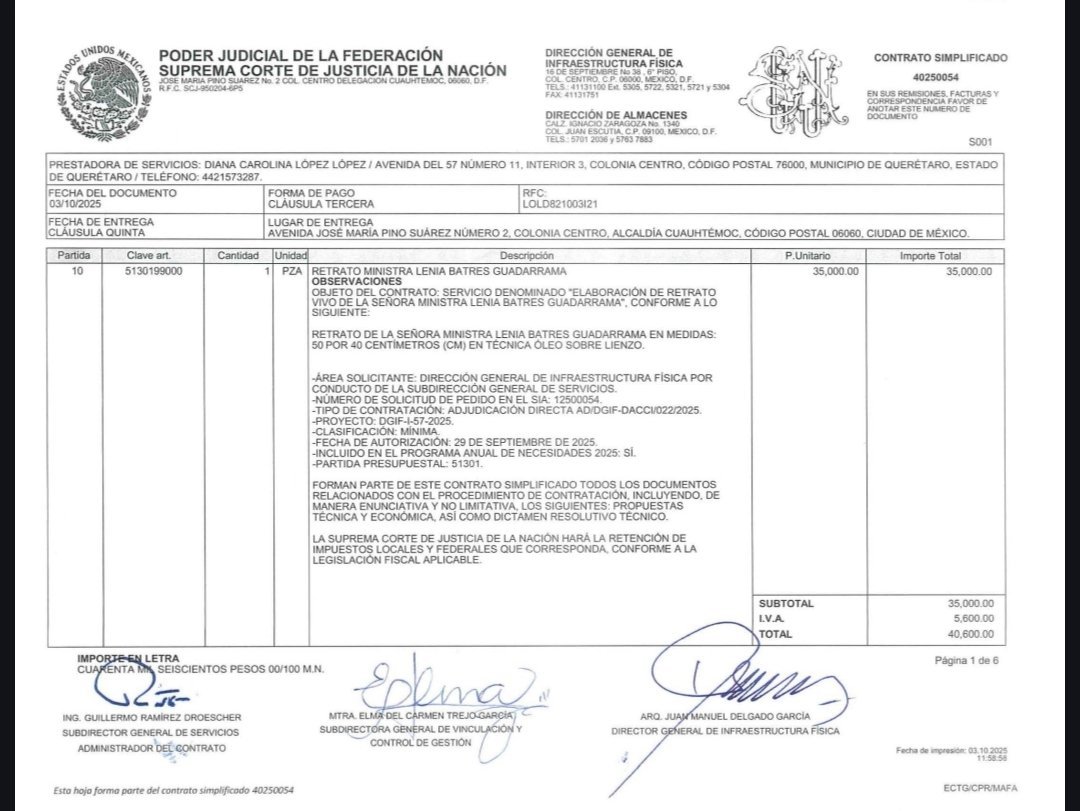 MLopezSanMartin's tweet image. Más de la "austeridad" en la Corte del Acordeón

40 mil pesos por un retrato de la ministra Lenia Batres

[📷 Vía @Libro_negro_]