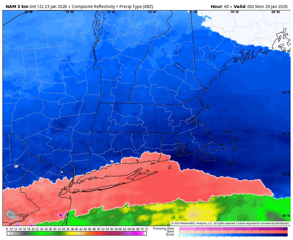 Eweather13's tweet photo. NAM 7pm Sunday idea on sleet line. https://t.co/WzjzTG1rWn