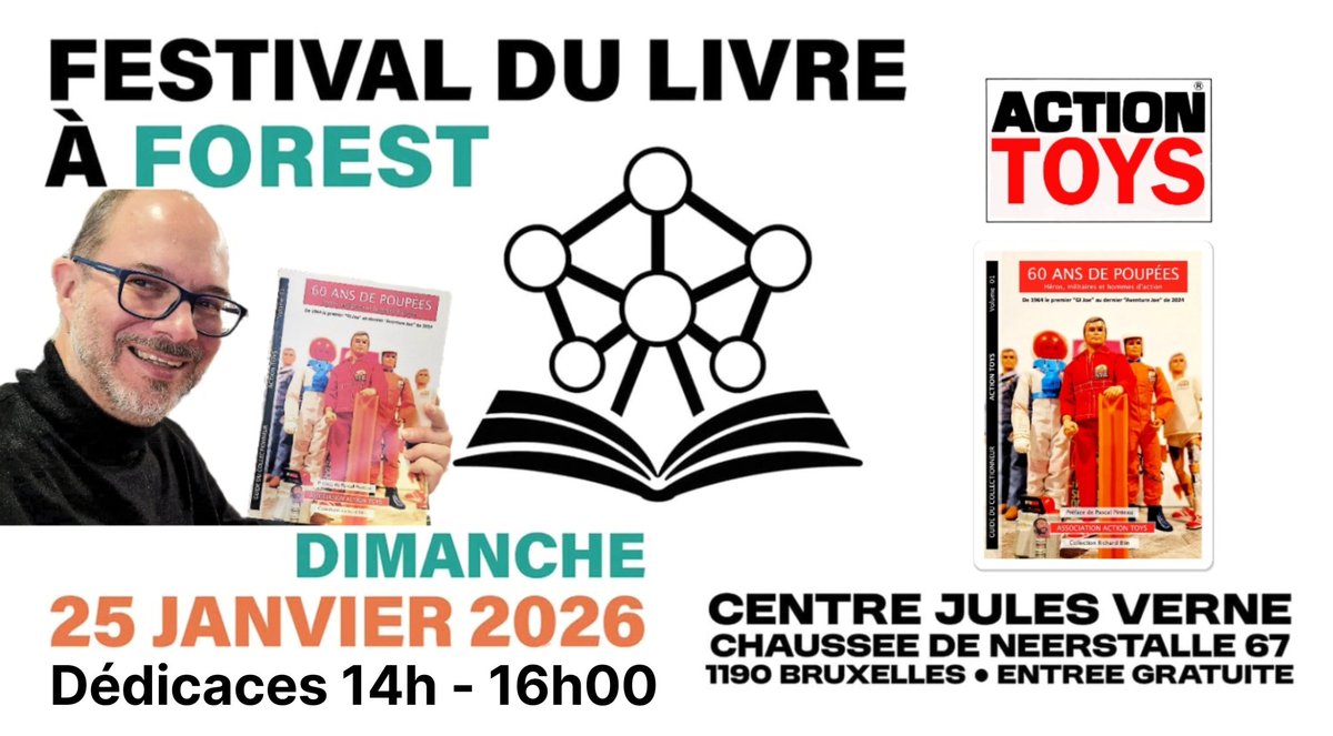🎉📚 ALERTE GEEK &amp; POP CULTURE À BRUXELLES ! 📚🎉
J’ai l’immense plaisir et l’honneur 😎 de vous annoncer qu’on va se retrouver dimanche prochain le 25 janvier au Julesverne.brussels pour le Salon du Livre de #Forest🤓✨
📖 + de 70 auteurs à découvrir
🆓️ Entrée gratuite !