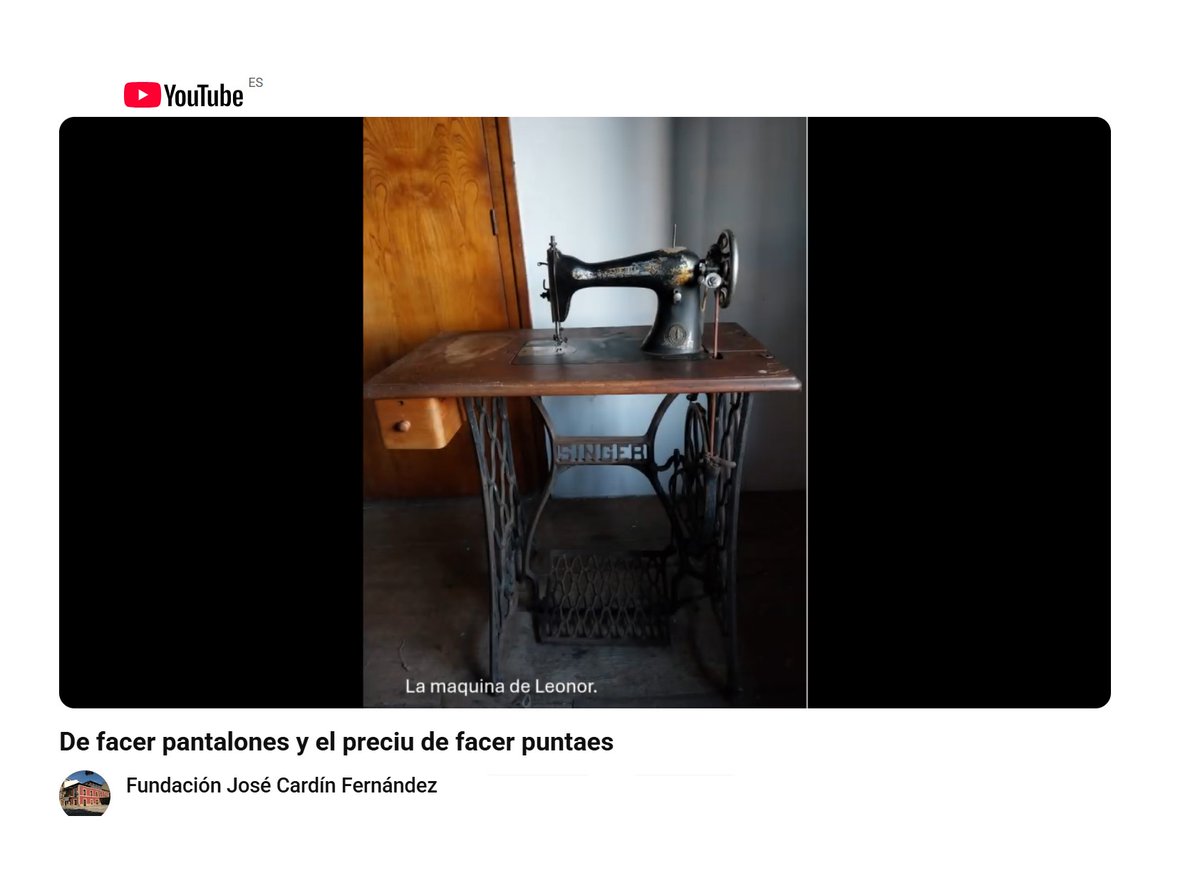 Fundacioncardin's tweet image. Leonor yera mui curiosa cosiendo, tanto, que venía xente que había emigrau, coles teles, pa que, nes sos vacaciones pel branu, ella y-os cosiere pantalones.👉youtube.com/watch?v=i14xgA… #AHOV @GrupoElGaitero @GobAsturias @Comarcasidra @MuseuPuebluAst @FBelenos @FAAVVI @esartuniovi