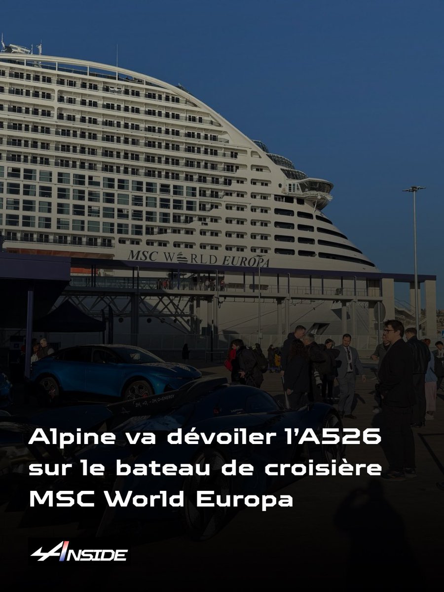 alpine_inside's tweet image. Un reveal inédit pour Alpine qui organise son événement sur le paquebot World Europa dans le cadre de son partenariat majeur avec MSC en Formule 1 🤩

Rendez-vous à 12h30 ⏳

#f1