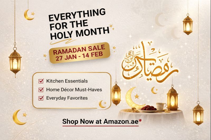 CouponRoverss's tweet image. ✨ All you need this holy month ✨
Kitchen, décor &amp;amp; everyday favorites — curated for Ramadan.
📅 27 JAN – 14 FEB, 📍 Amazon.ae
Link in bio- unlock your coupons, and shop smarter this Ramadan.
.
#RamadanReady #AmazonAE #Dubai #UAE #Ramadan2026
