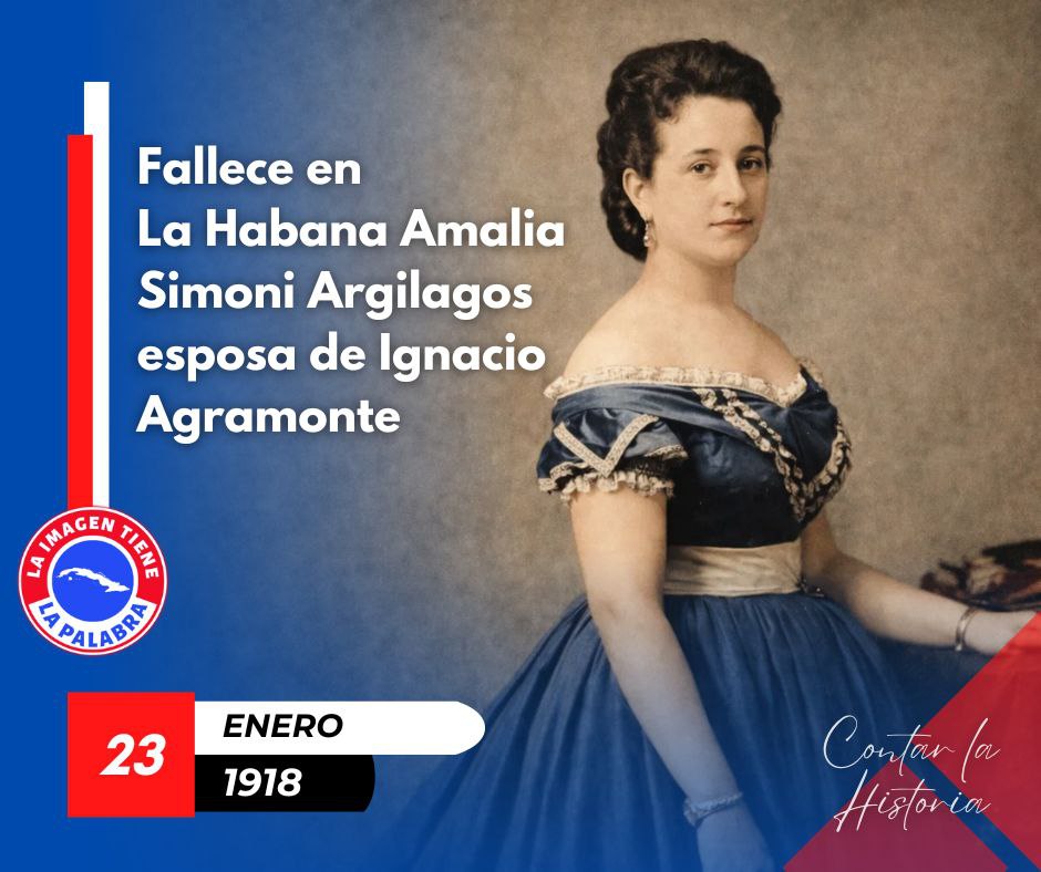 23 de enero de 1918: Fallece en La Habana #Cuba Amalia Simoni Argilagos. #CiegodeAvila <a href="/DeZurdaTeam_/">DeZurdaTeam 📳</a> <a href="/CubaMined/">MINED</a>  <a href="/ivanc73/">Ivanc73</a> <a href="/Agramontinof/">El Agramontino</a> <a href="/YaquedeCuba/">Yaquelin</a> <a href="/EduardoLopezL65/">Eduardo López Leyva</a>
