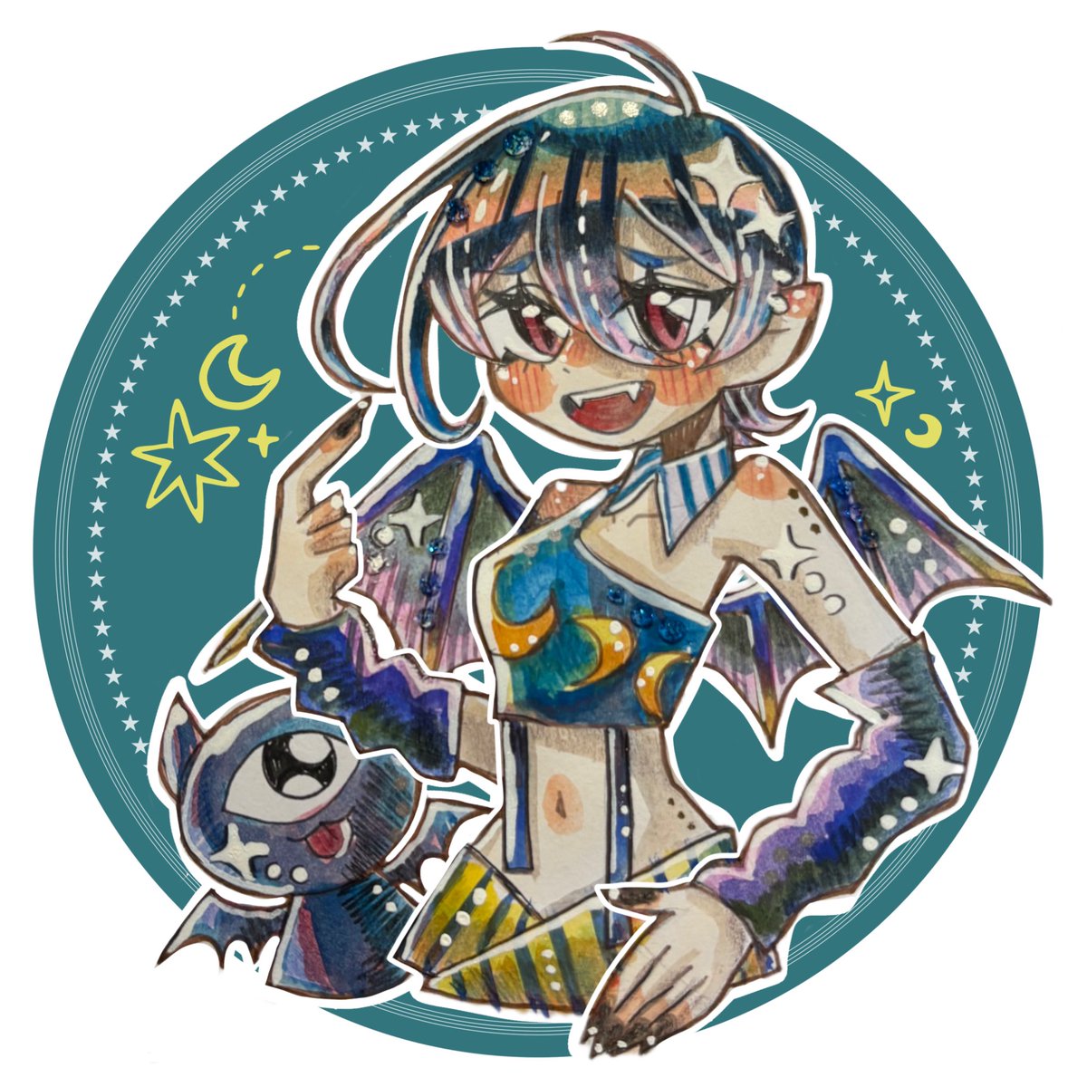 🌙😈🪽🖤⋆͛*͛
⁡
∞-———————∞

#イラスト  #illustration #art  #水彩  #watercolor