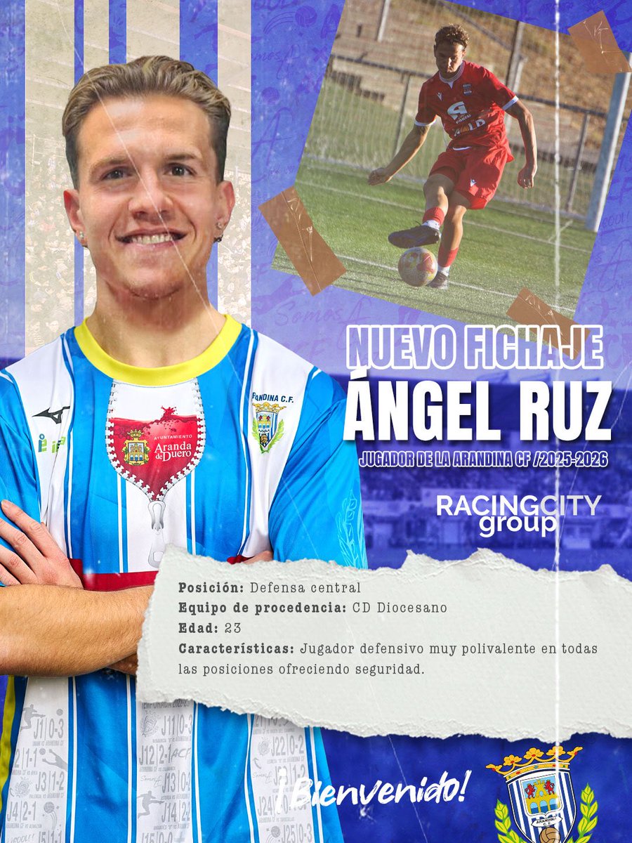 ¡Bienvenido Ángel a la Arandina!

Jugador defensivo muy polivalente en todas las posiciones ofreciendo seguridad. Procede del <a href="/cddiocesano/">CD Diocesano</a> 

Viene para ayudar al equipo lo máximo.

#somosarandina💙