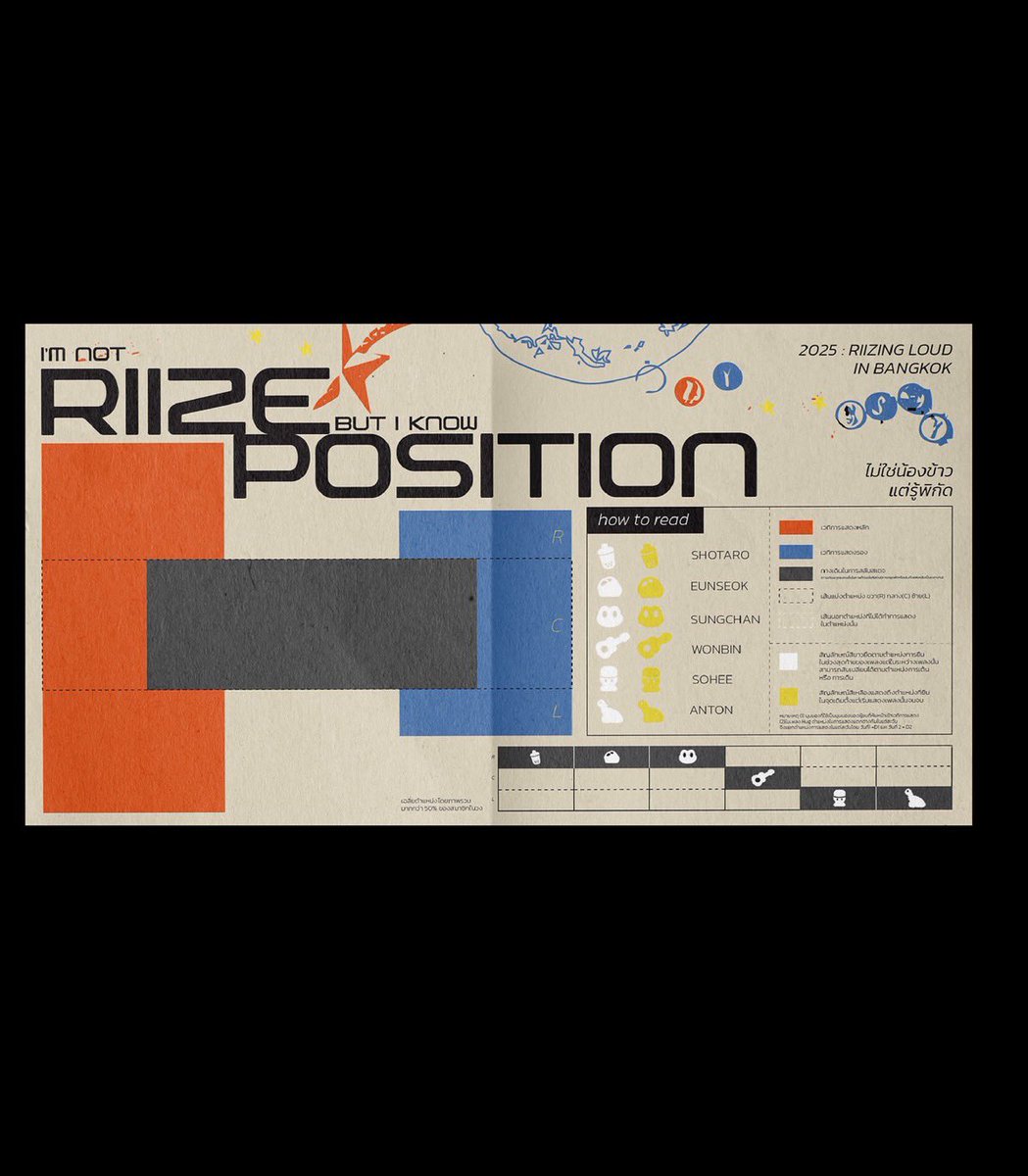 RIIZE POSITION
เวลาไปคอนจะเกิดคำถามนี้ขึ้นประจำ "เมนของฉันยืนอยู่ฝั่งไหน?"เพื่อที่แฟนคลับจะได้กดบัตรโซนที่สามารถเห็นศิลปินที่รักได้อย่างชัดเจน  จึงนำมาทำเป็น Data เพื่อให้เห็นข้อมูล

ผลงานของน้องเครป เรขศิลป์จุฬา
#เรขศิลป์ #กราฟิกจุฬา #ออกแบบสื่อสาร #นิเทศศิลป์ลาดกระบัง #dek70