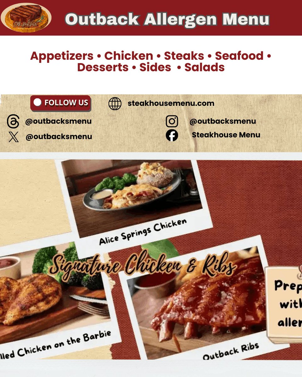 Sback Menu Steakhouse Menu (@outbacksmenu) / Posts / X