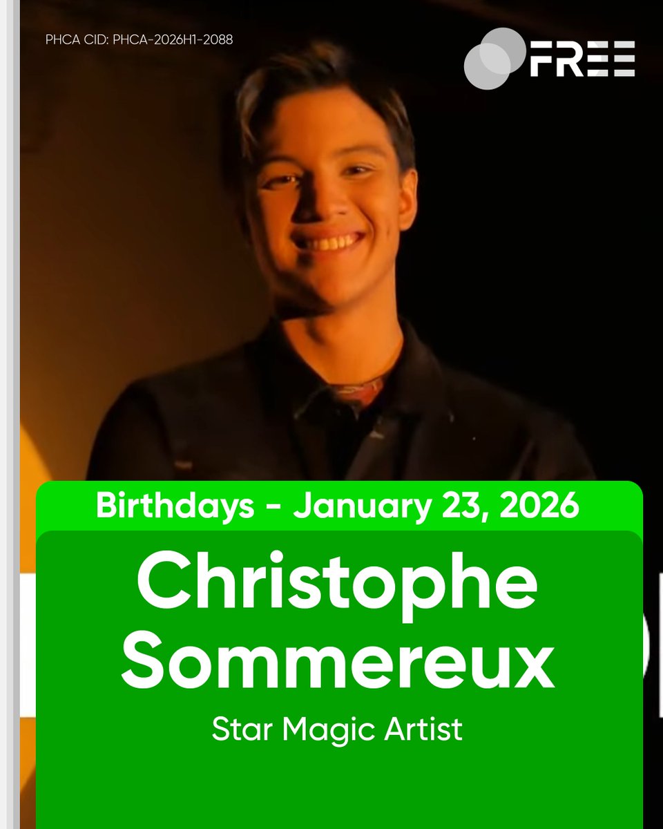 DRPSPHCA's tweet photo. DRPS PHCA Free: Birthdays today in Philippine Entertainment (January 23, 2026)

- #MiggyJimenez, TV and Film Actor (b. 1999, aged 27)
- Christophe Sommereux a.k.a. #Christof, Artist (b. 2006, aged 20)

PHCA-2026H1-2087
PHCA-2026H1-2088 https://t.co/HgPtODH8r8