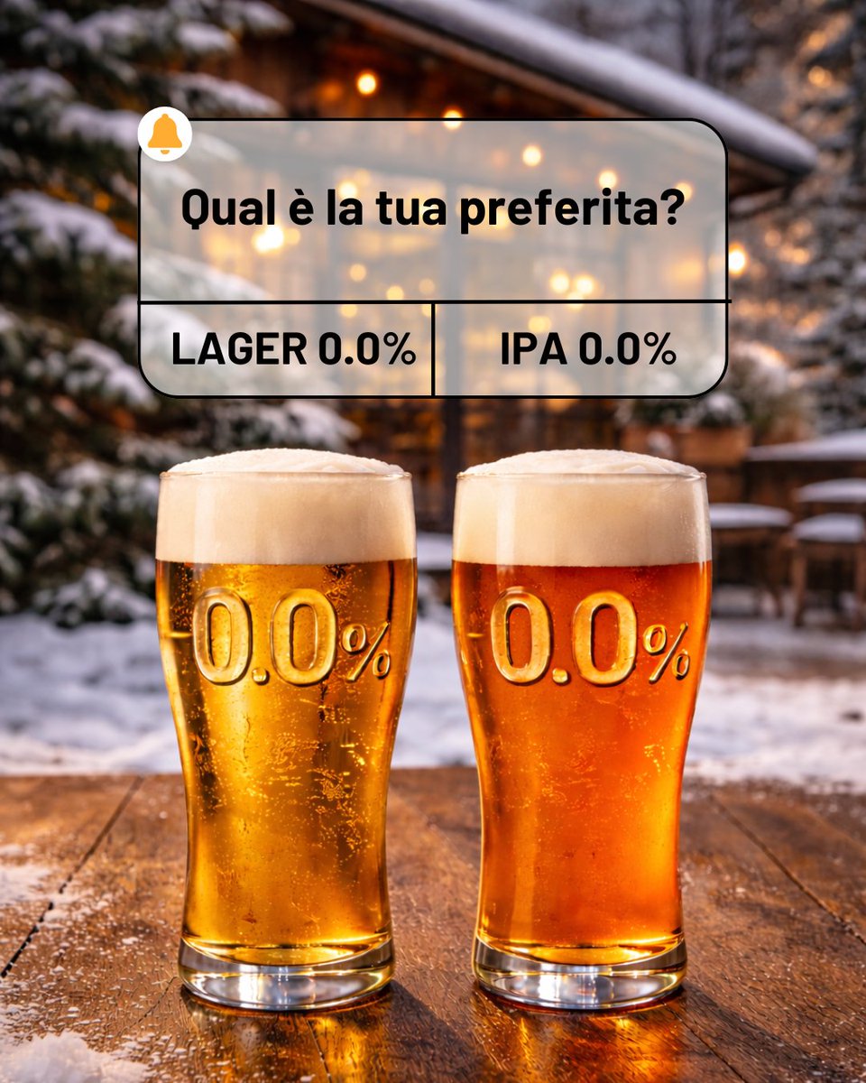 Beer trivia – 0.0% edition

Due modi diversi di intendere la moderazione, ma entrambi con un carattere inconfondibile. Sai cosa le distingue?

🍻 La Lager 0.0% è l'emblema della freschezza. Prodotta a bassa fermentazione, si presenta con un colore oro brillante e una schiuma
