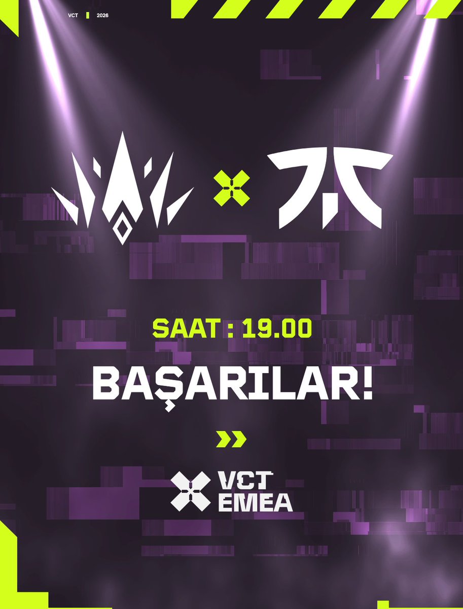 İkide iki arıyoruz! ✅

Temsilcimiz <a href="/BBL_esports/">BBL</a>, FNATIC karşısında mücadeleye çıkacak! 👊

Temsilcimiz BBL Espor'a ve FNATIC'te yer alan <a href="/Alfajervl/">Berlin Final Boss</a>'e başarılar dileriz! 💪

⏰: 19:00
📺: twitch.tv/valorant_tur

#FORZABBL | #VCTEMEA
