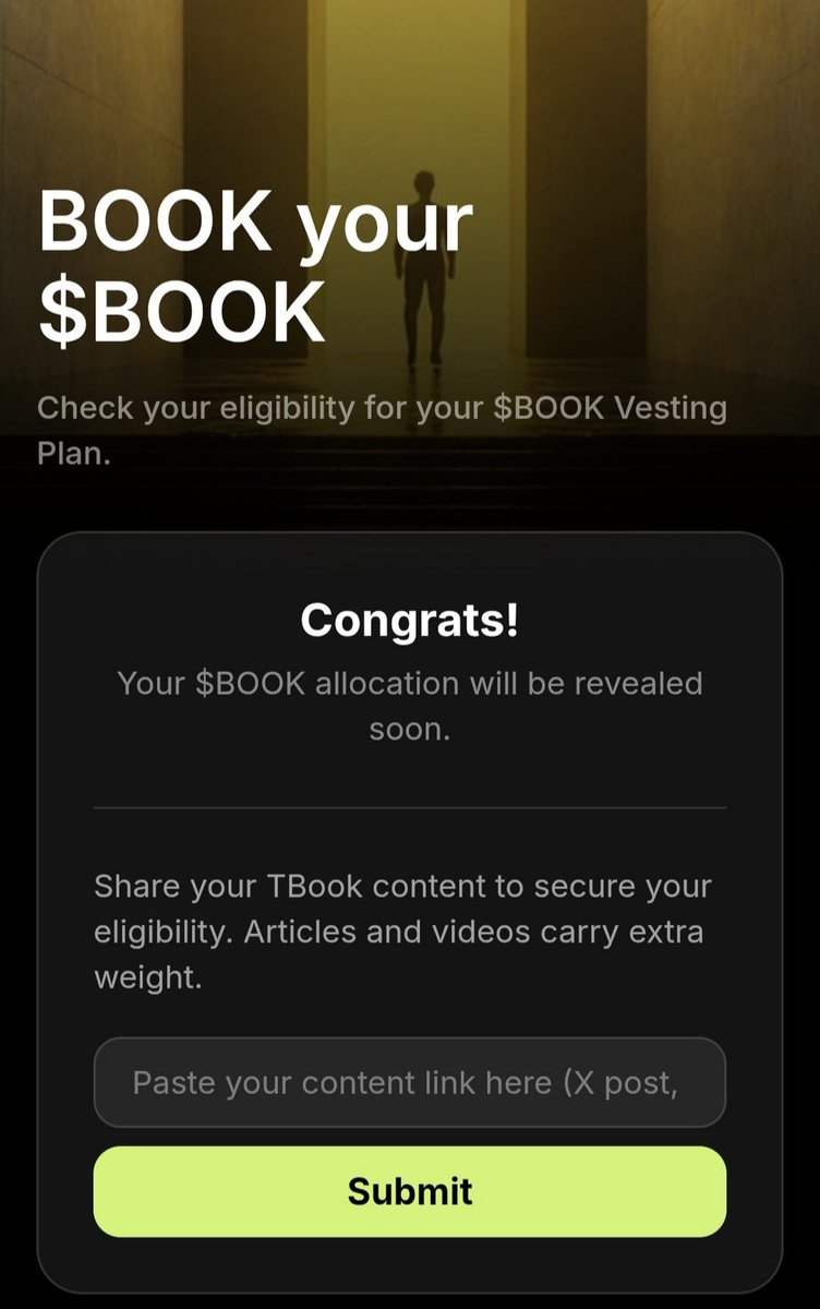 web3noob__'s tweet photo. Book your $BOOK @realtbook
Check your eligibility for your $BOOK 
https://t.co/5Wf242FPaq
Get More Eligibility️ 🔥
1. Hold Bookies NFT
2. Reach Top 5K on WISE Score
3. Reach Top 5K on Social Score
4. Reach Top 5K on Engagement Score
5. Prove you've been an active contributor https://t.co/dMgjhEpLy9