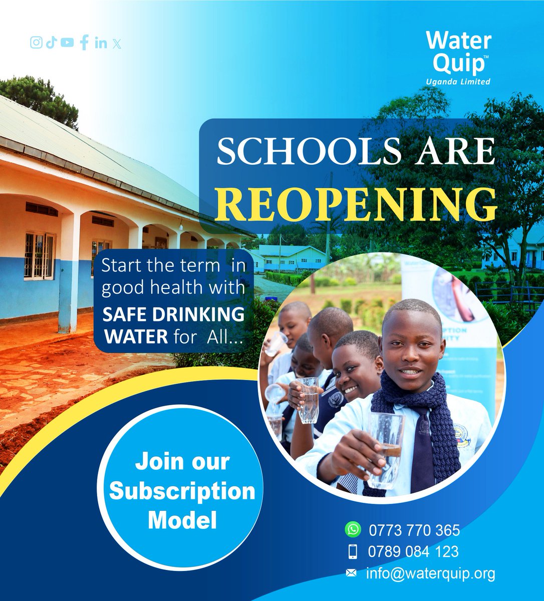 Schools reopen in just two weeks, and we’re excited to welcome the little ones back for another school term!
We look forward to ensuring they have all the safe drinking water they need to learn, play, and thrive.