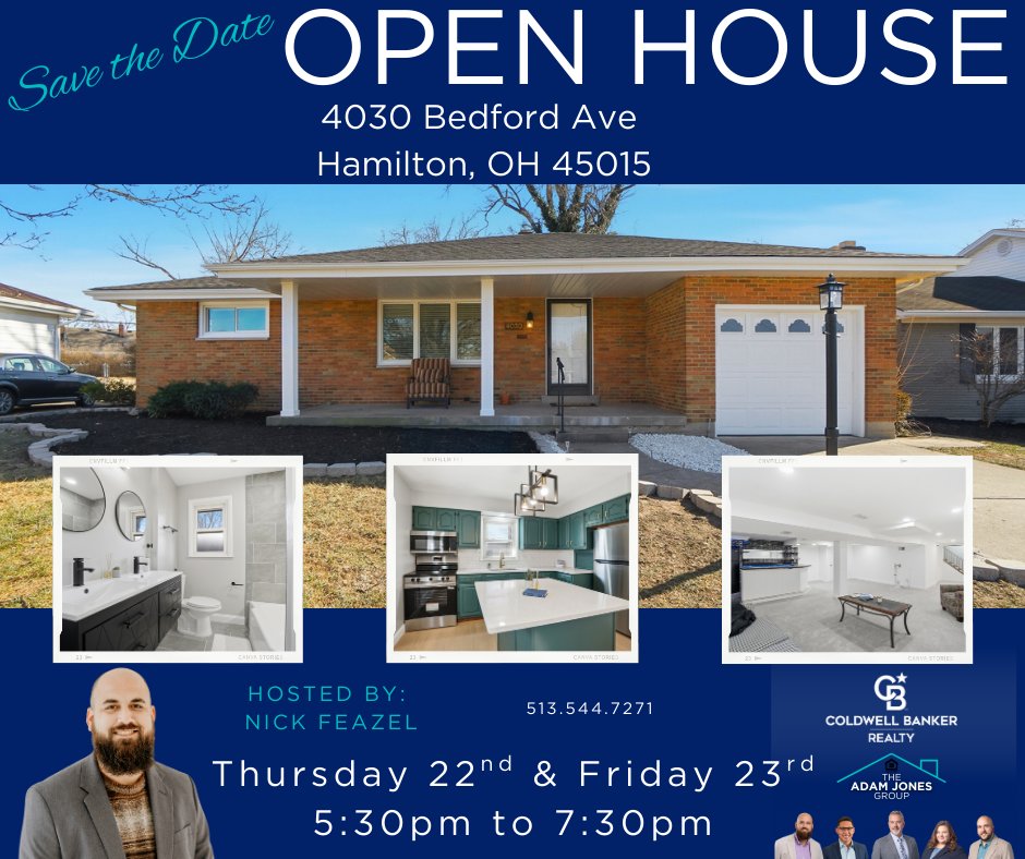 AJohioRealtor's tweet image. OPEN HOUSE BLITZ before the STORM! 🌨️ Friday &amp;amp; Saturday
Come out and see Nick TODAY!!
4030 Bedford Ave is a freshly updated Lindenwald beauty! 🏡 Features a new roof, huge finished basement w/ wet bar &amp;amp; fenced yard. Move-in ready!

#HamiltonOH #Lindenwald #RealEstate #OpenHouse