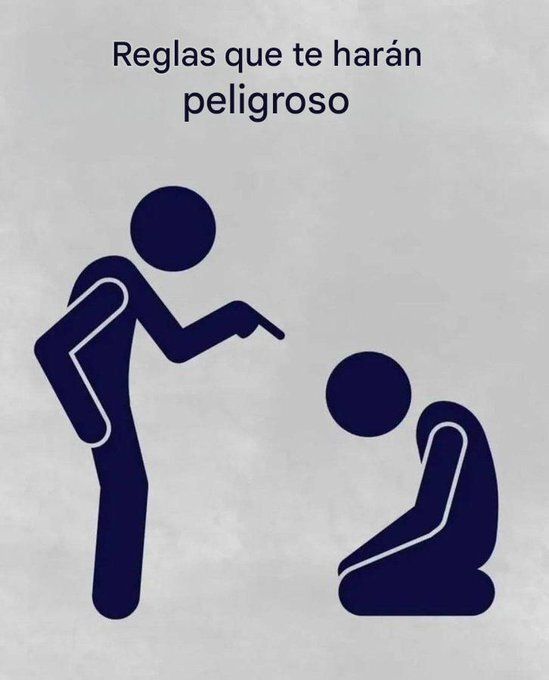 MarcelaColme's tweet photo. REGLAS que te harán p4ligroso: https://t.co/XdGhuKUU3p