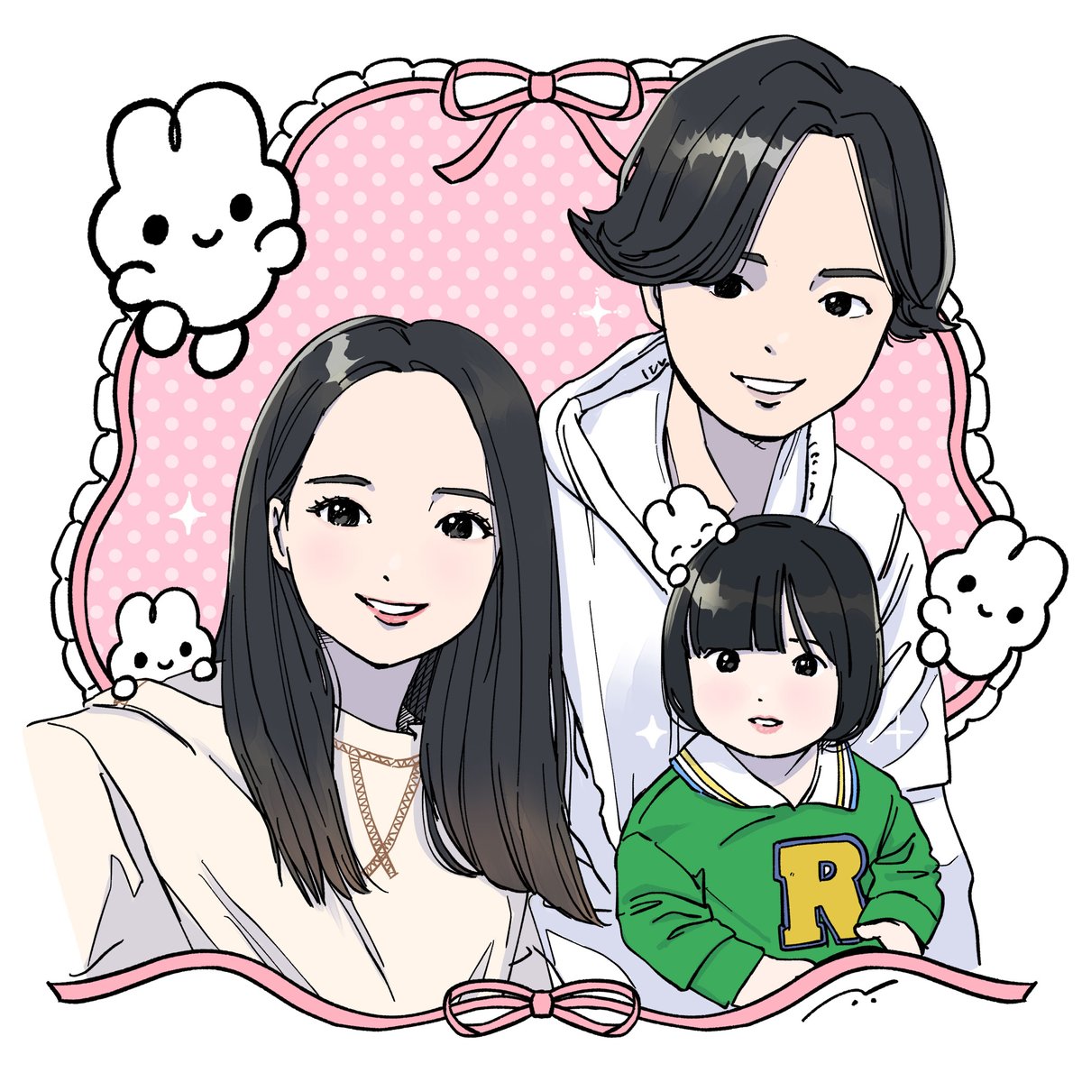 🎀プレミアム似顔絵やさん🎀 大切な思い出にやさうさちゃんを添えて