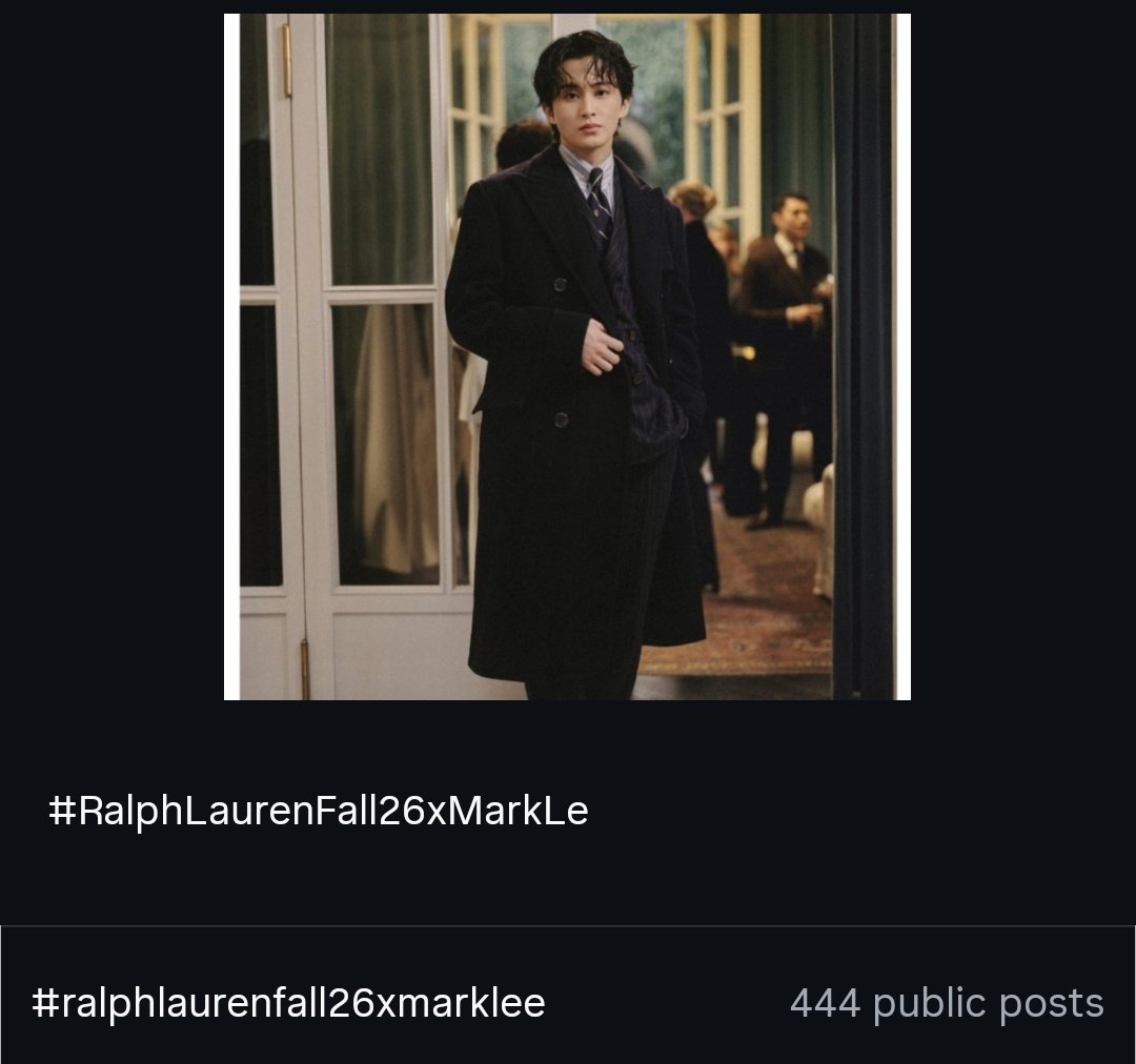 Marklee_base's tweet image. 📣 MIV tracking ends on 27 Jan

1) Keep engaged with these posts‼️
2) Boost posting on instagram (1
3) Boost posting on TikTok 
 ( add official hashtag, tag Mark, RL, PRL, and MFW)

MARK LEE AT RALPH LAUREN FALL 2026

#RalphLaurenFall26xMarkLee
@RalphLauren